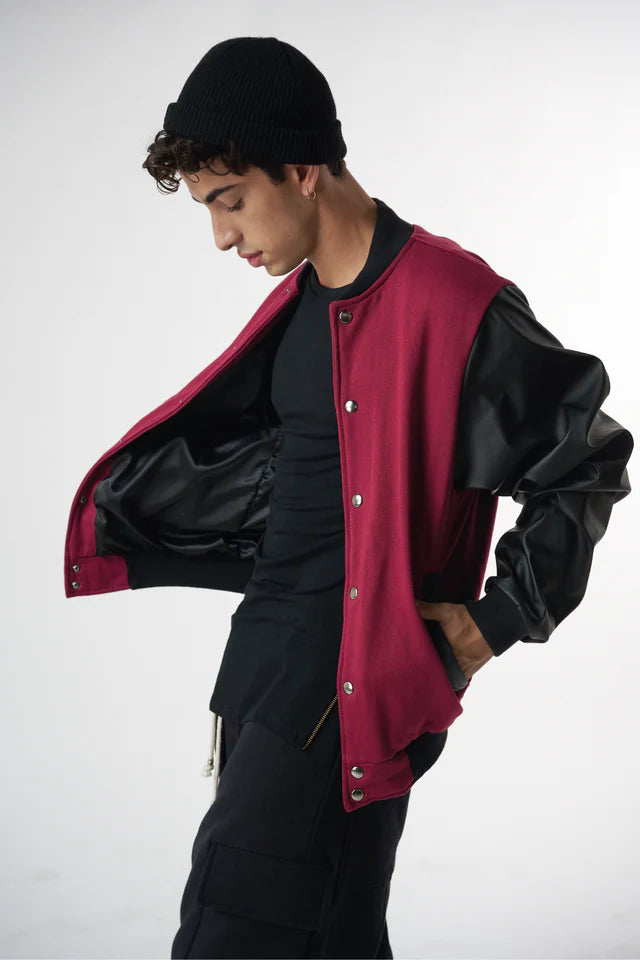 Chaqueta bomber burdeo