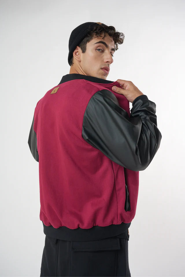 Chaqueta bomber burdeo